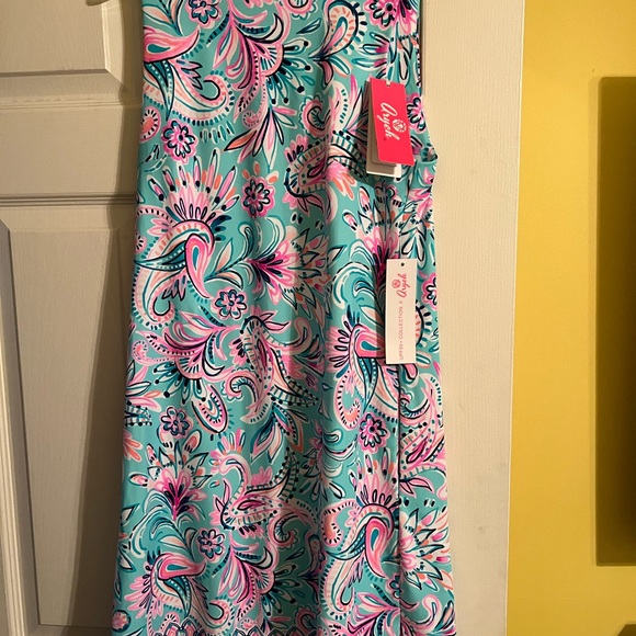 Aryeh Multicolor Floral Dress. SPF 50, pockets, NWT size S.  Great fabric - Picture 2 of 7